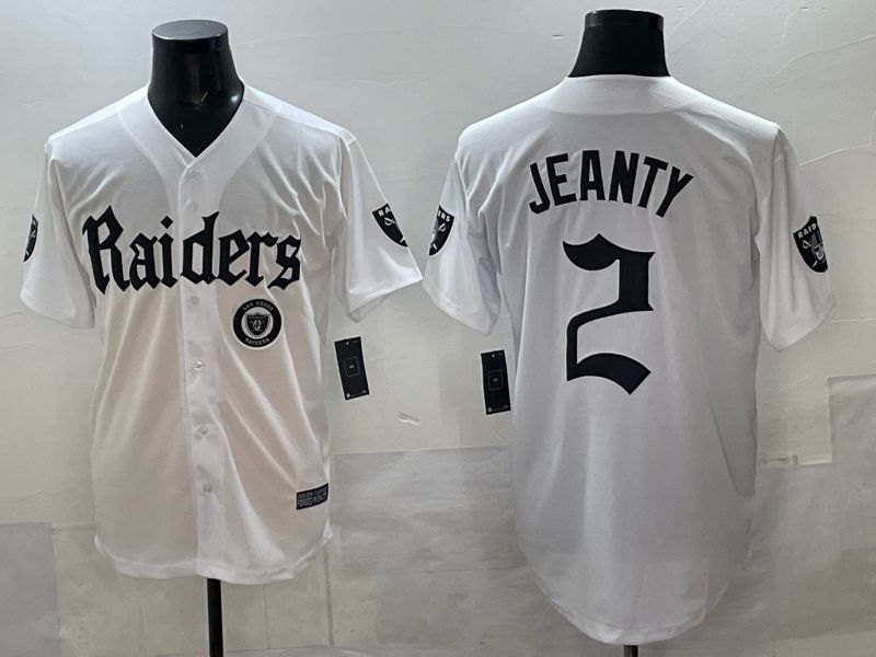 Men 2025 Oakland Raiders #2 Jeanty white 6th generation Joint Name Nike Limited NFL Jersey style 012->oakland raiders->NFL Jersey